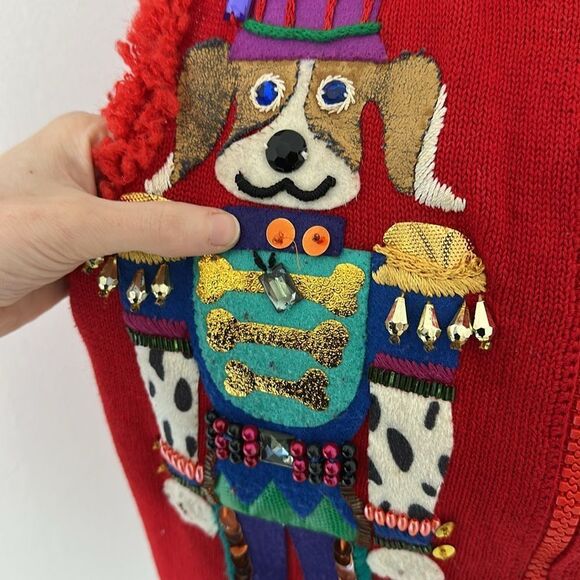 Vintage Michel Simon NYC Novelty Nutcracker Dog Sweater Vest - Picture 4 of 8